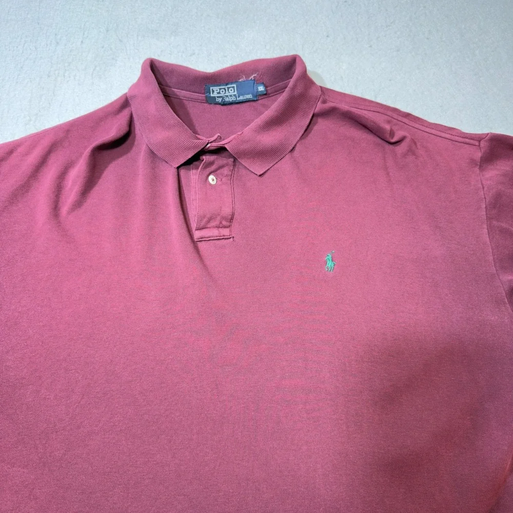 Polo Ralph Lauren Polo Shirt Mens XXL Burgundy Good Short Sleeve‎ Logo
